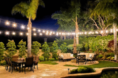 Hanginglights outdoor garden pool